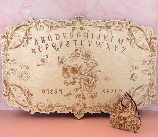Planche de Ouija “Crâne Fleuri” – Dialogue avec l’Invisible